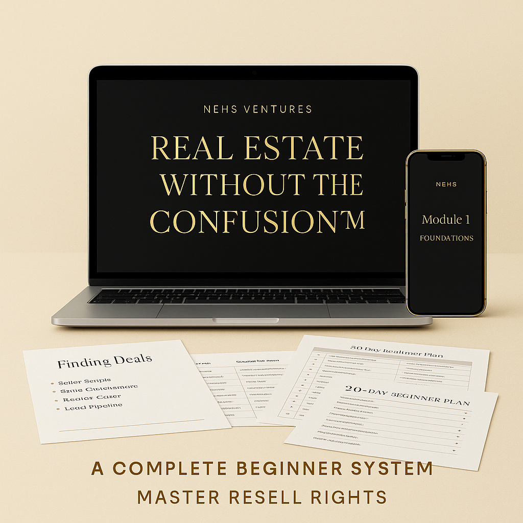 NEHS Ventures – Real Estate Without the Confusion™ (Master Resell Rights)